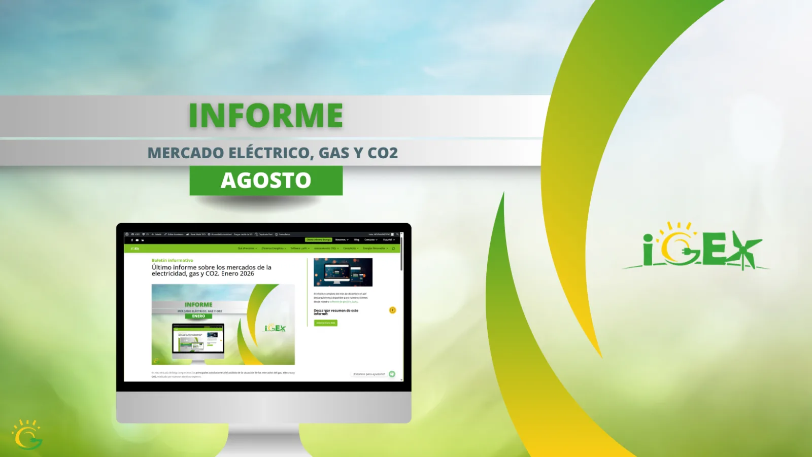 Informe de mercados energéticos: electricidad, gas, CO2 y SRAD en agosto de 2026