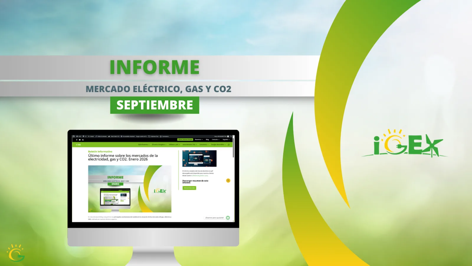 Informe de mercados energéticos de septiembre de 2026: electricidad, gas, CO2 y la próxima subasta SRAD