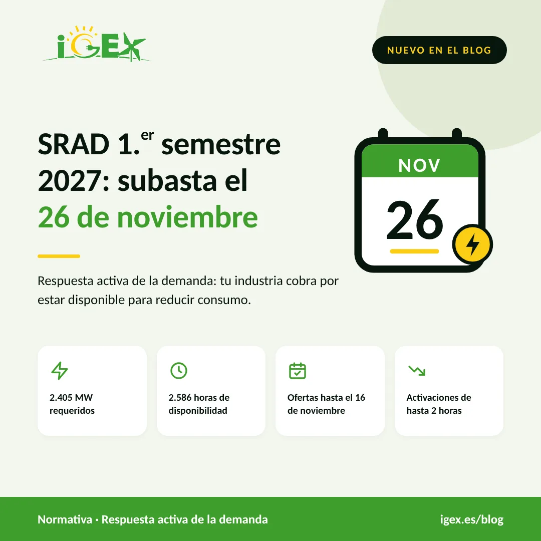 SRAD primer semestre de 2027: requisitos, calendario y claves para participar en la subasta del 26 de noviembre